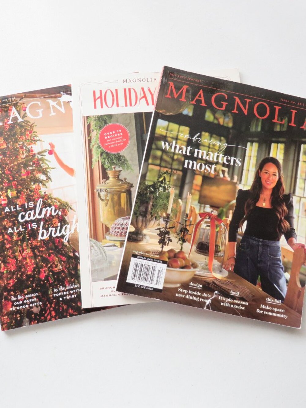 Magnolia Journal Holiday Recipes Lot of 3 Magazines 2025
